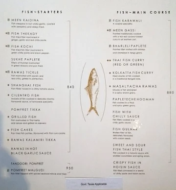 Ivy Restaurant and Banquets menu 