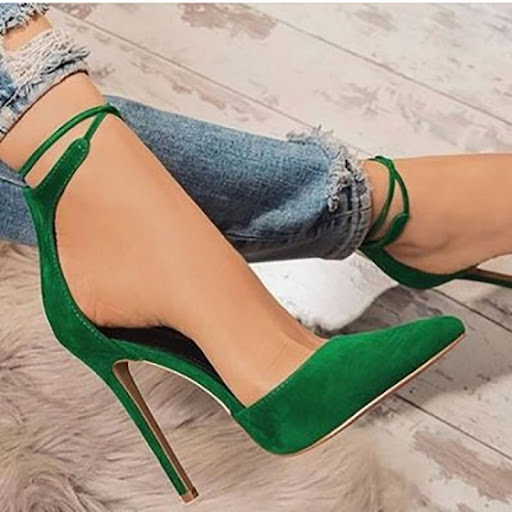 Title 7, Plus size one-line buckle high heel sandals. Co...