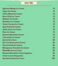 NIC ICE Creams menu 1