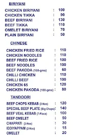 Aafiya Homely Kitchen menu 1