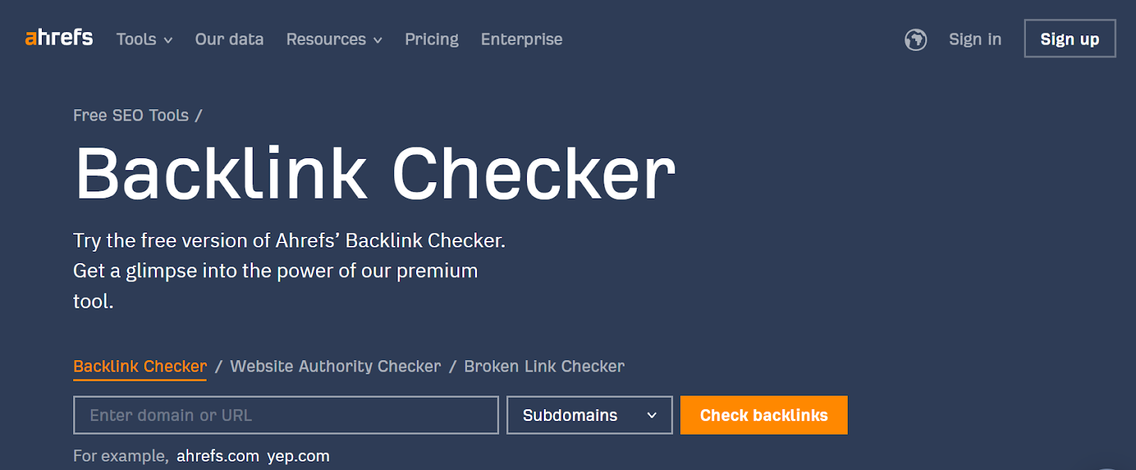 Ahrefs Backlink Checker