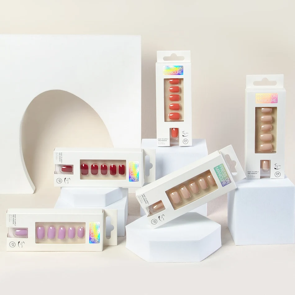 Unghie Finte con Colla Posteriore 24 Pezzi Rimovibili Manicure Istantanea Facile da Applicare e Rimuovere Punte di Unghie Finte per un Look Perfetto