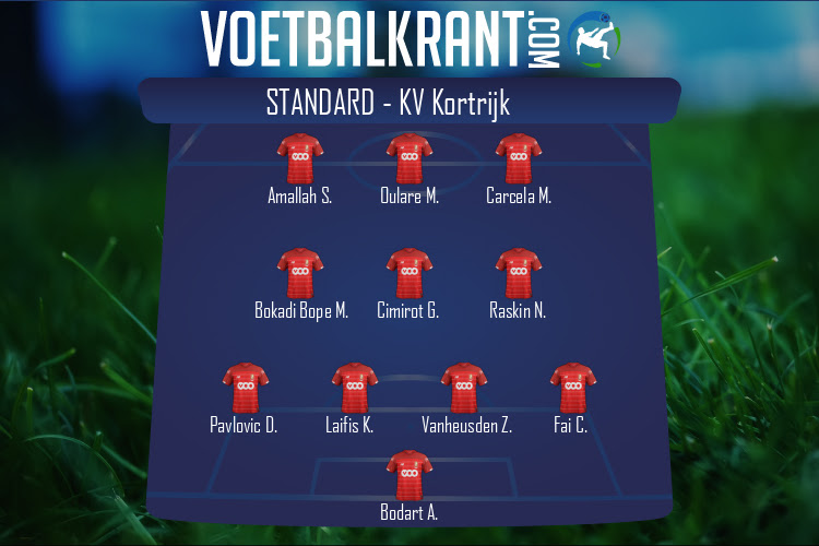 Opstelling Standard | Standard - KV Kortrijk (20/09/2020)