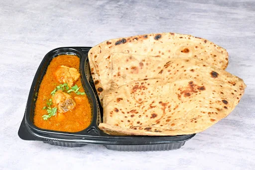 2 Plain Paratha With Chicken Masala