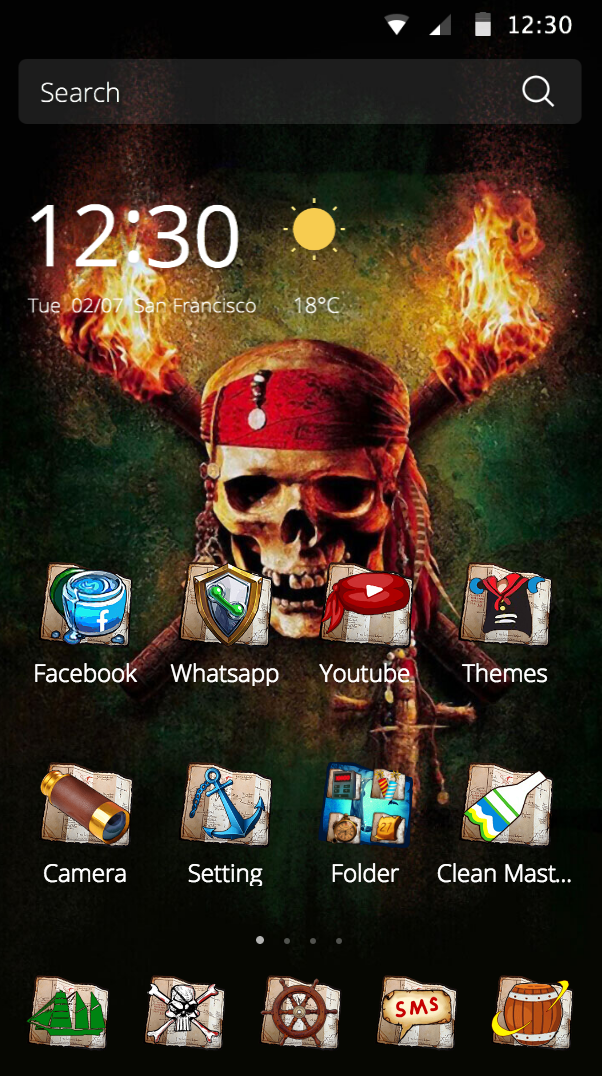 Pirate Captain Wallpaper Theme Screen 1