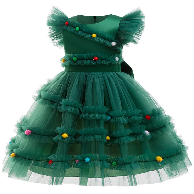 Meisjes Prinsessen Jurk met Strik voor Kerstfeest, schattig en feestelijk, ideaal voor het vieren van Kerstmis met stijl en comfort voor de kleine prinses