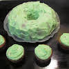 Thumbnail For Have You Ever Seen Such A Beautiful Pistachio Nut Cake? The Finished Products....one Cake And Four (remaining) Cup Cakes. That Would Look Good On A St Patrick's Day Table For Sure. 4/3/13