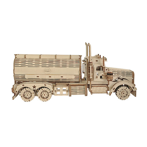 Title 2, Creative DIY Wooden Puzzle Fuel Tanker Model Bu...