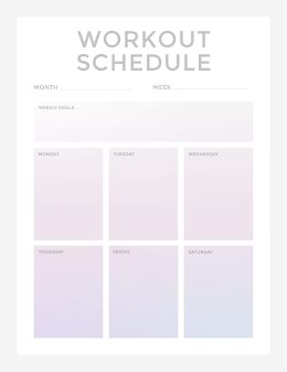 Gradient Workout Schedule - Weekly Planner item