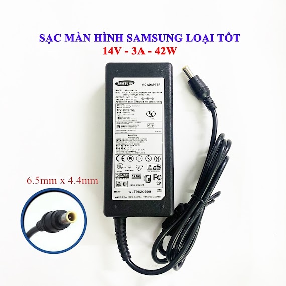 Sạc Màn Hình Samsung 14V–3A, Adapter Samsung Chân 6.5Mm X 4.5Mm