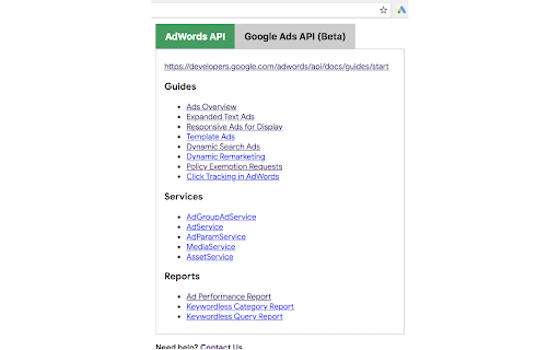 Google Ads API Web Navi