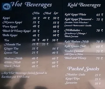 Hatti Kaapi menu 