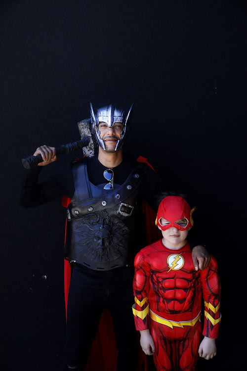 Mike Wegner as Thor and Miguel Goncalves as Kid Flash at Comic Con Africa 2018.