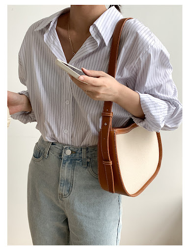 Title 6, Canvas Versatile Bucket Underarm Shoulder Bag, ...