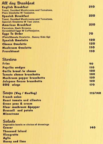 Flamenco menu 