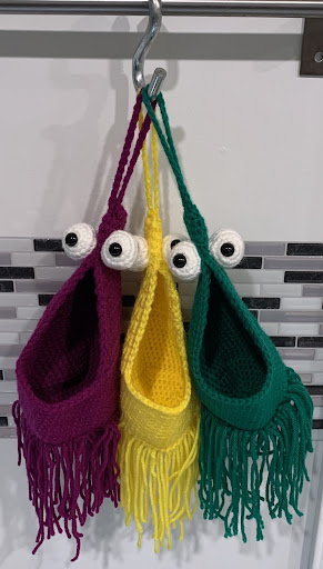 Title 3, Hand Crochet Wall Storage Bag. Organize your sp...