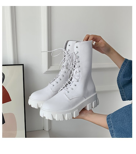 Title 5, Zippered heightened platform Martin boots, prov...