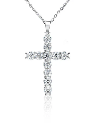 Moissanite kruis ketting hanger voo - 1
