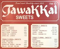 Tawakkal Sweets menu 2