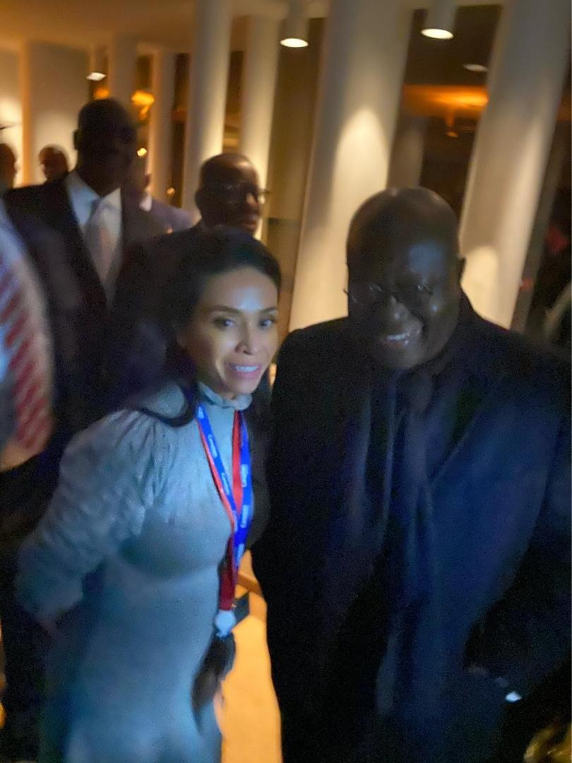 Marion Balandra, Ubuntu Tribe's Advisor, with Akufo-Addo, the President of Ghana, at the Davos Africa Night