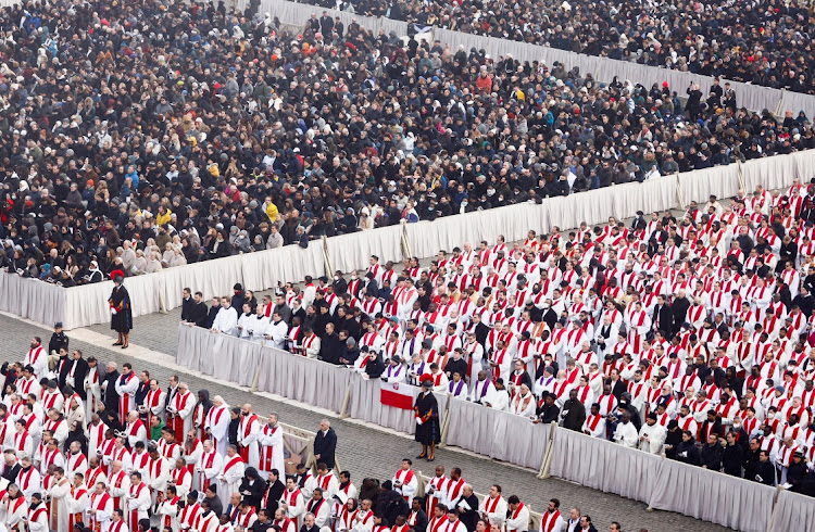 A general view during the funeral of former Pope Benedict in St. Peter's Square at the Vatican, January 5, 2023.