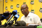 ANC KZN secretary Super Zuma reads from a statement at a press conference on Tuesday, where he announced that the party's leadership will not be disbanded after consultations with their national mother body