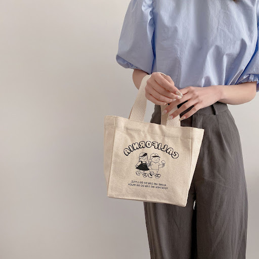 Title 3, Cute Printed Bento Japanese Hand-carried Canvas...