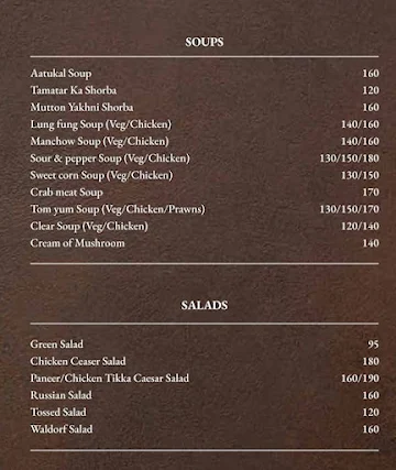 Sealord Restaurant menu 