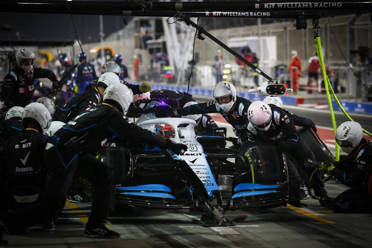 George Russell makes a pit stop during the 2019 Bahrain Grand Prix.