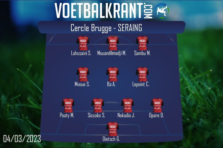 Opstelling Cercle Brugge | Cercle Brugge - Seraing (04/03/2023)