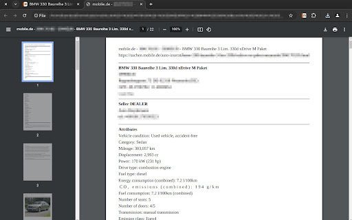 mobile.de PDF export Preview 2