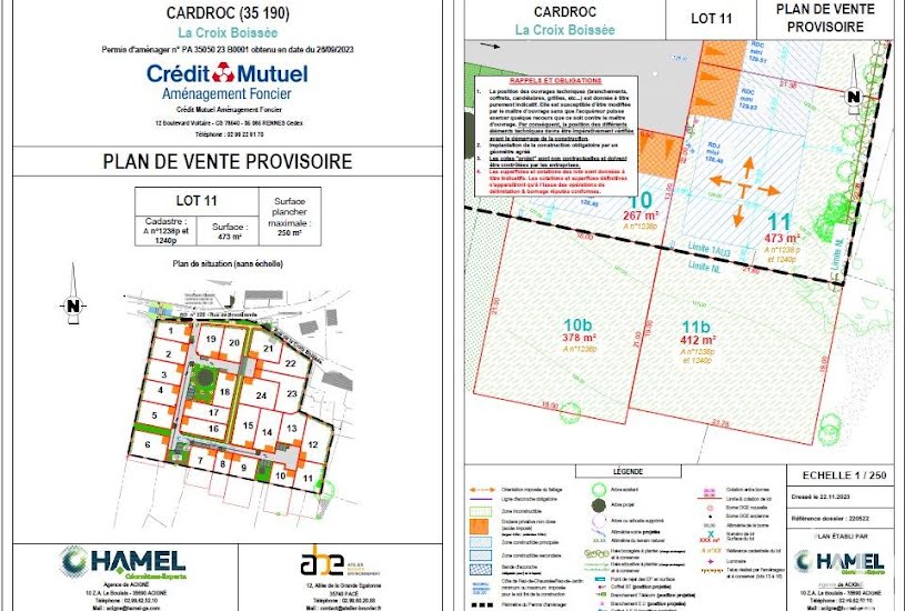  Vente Terrain à bâtir - à Cardroc (35190) 