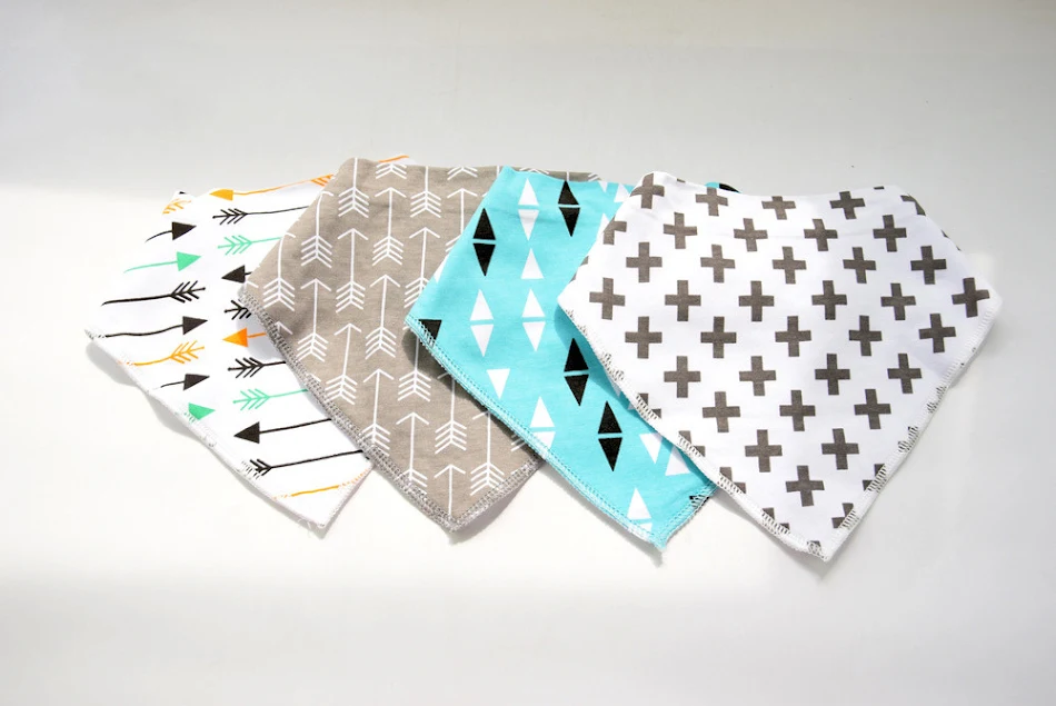 Baby Double Triangle Scarf Cotton Snap Bib, Saliva Towel, Absorbent and Soft, Perfect for Drooling and Teething