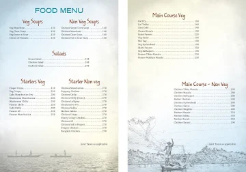 Horizon Bay menu 
