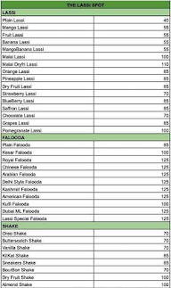 The Lassi Spot menu 2