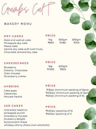 Cake N Crumbs menu 1