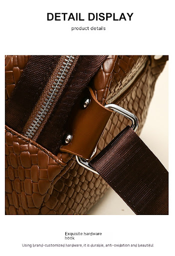 Title 4, Woven PU Shell Shoulder Messenger Bag, a stylis...