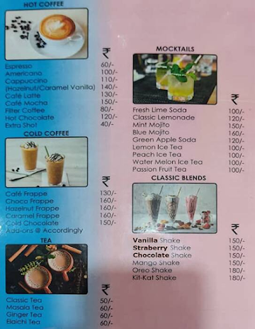 Public Cafe menu 