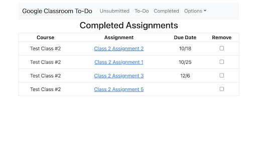 Google Classroom To-Do List