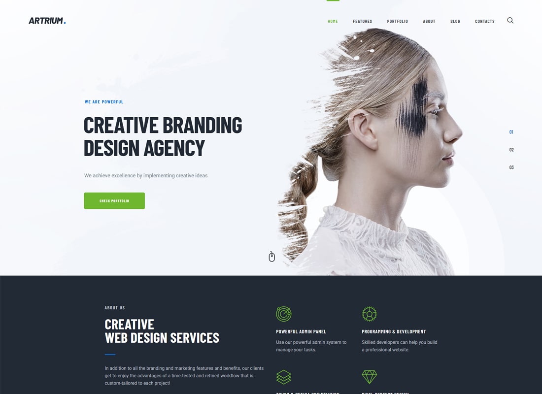 Artrium |  Tema WordPress para agencia creativa y estudio web