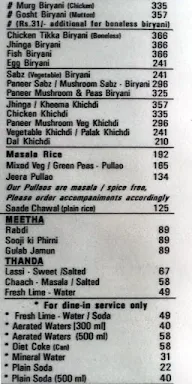 Khane Khas menu 5