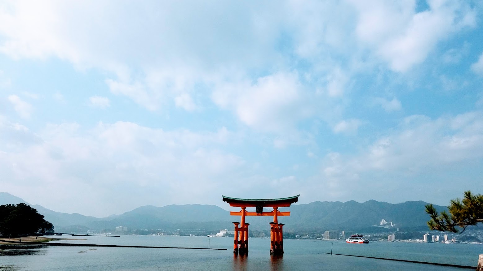 View of Miyajima Island from the sea