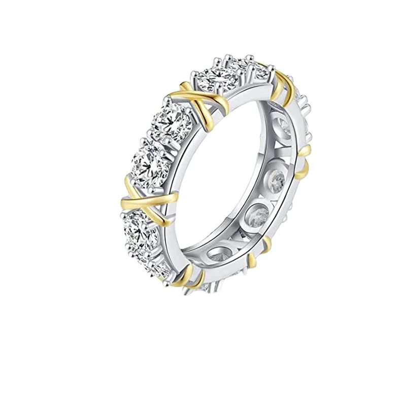 Anello Croce Zirconia Lucente Lusso Gioielli Semplici Moda Design Elegante Per Lei Accessorio Raffinato Regalo