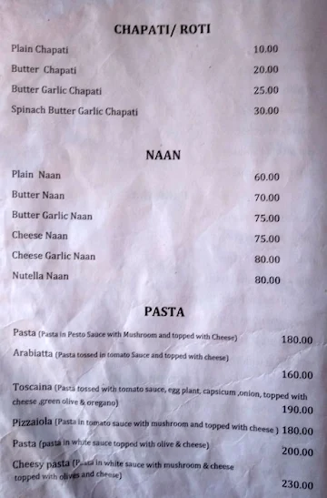 India Delight Cafe menu 