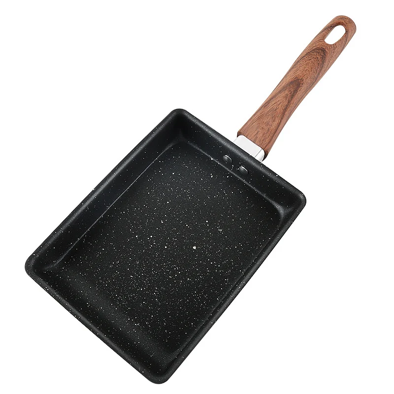 Poêle coréenne carrée antiadhésive pour omelettes, idéale pour des œufs et omelettes parfaits. Facile à nettoyer et à cuisiner.