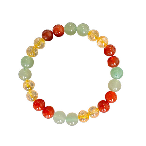 Title 5, Handmade 8mm Yellow Beaded Bracelet. This brace...
