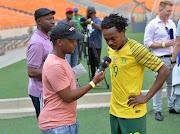 Percy Tau of South Africa during the 2019 African Cup of Nations Qualifier South Africa training session at FNB Stadium, Johannesburg on 15 November 2018.