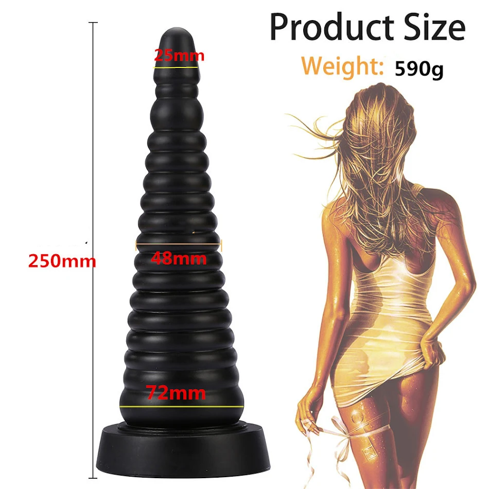 Massageador AD348 Shark Egg de 25CM com ventosa e rosca grossa. Estimulação intensa e prazer profundo garantidos. Experimente sensações únicas.