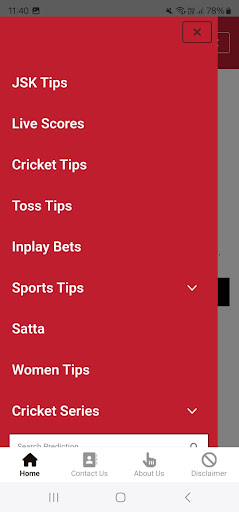 Screenshot Expert Cricket Prediction