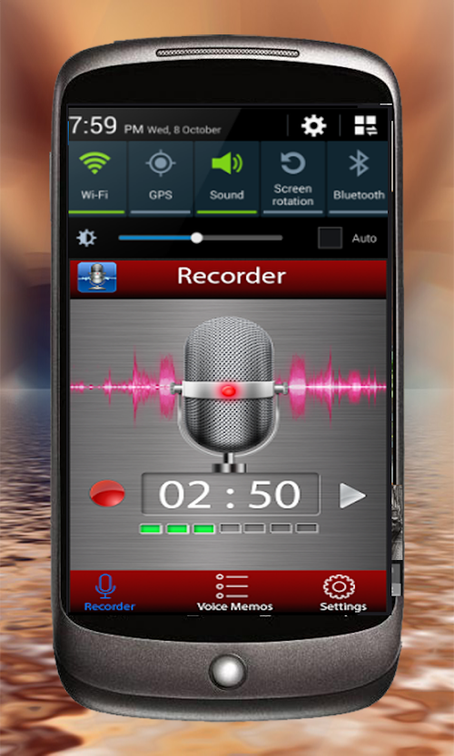 Android application تسجيل المكالمات الهاتفية screenshort